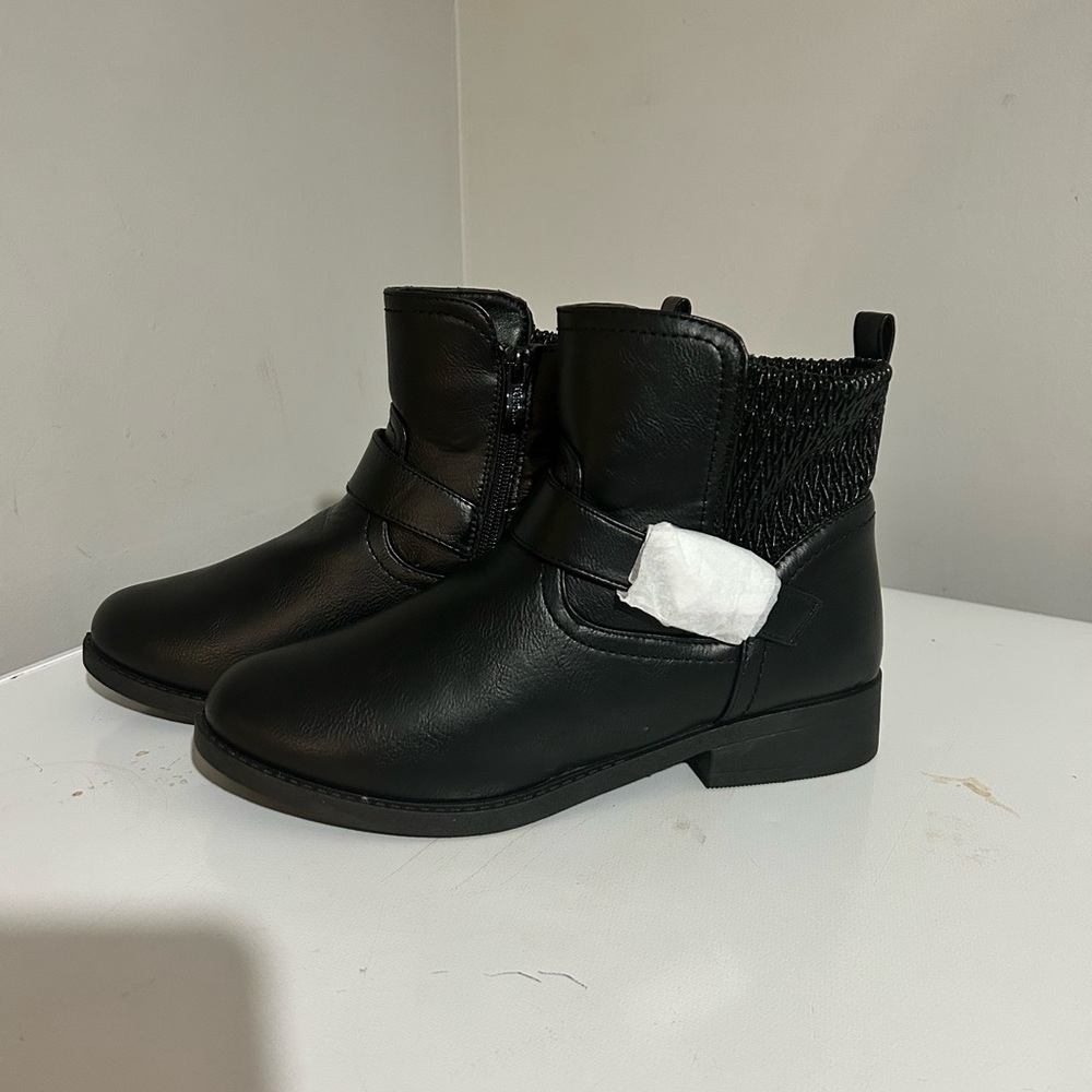 Wanted Black Ankle Boots with Quilted Collar